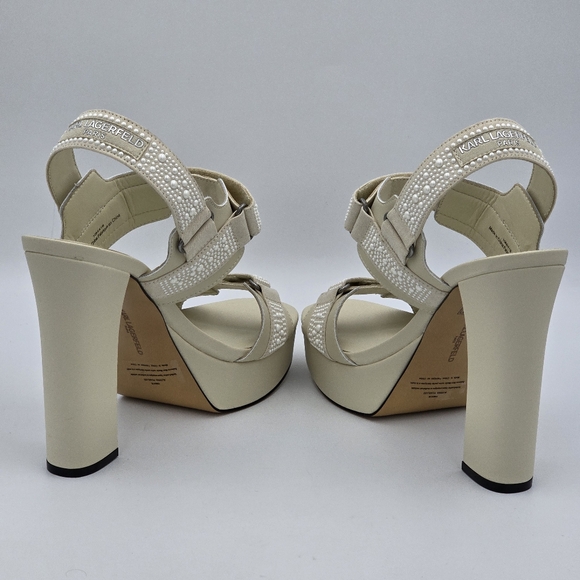NWOT Karl Lagerfeld Paris Alessia Pearl Platform Sandals, Women's 10 - Picture 9 of 16